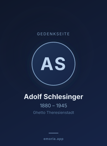 Gedenkportrait von Adolf Schlesinger
