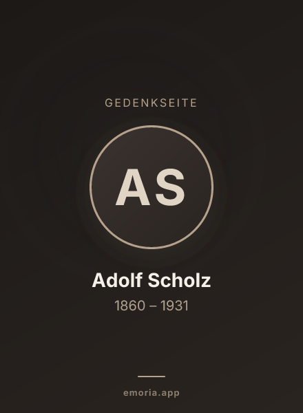 Gedenkportrait von Adolf Scholz