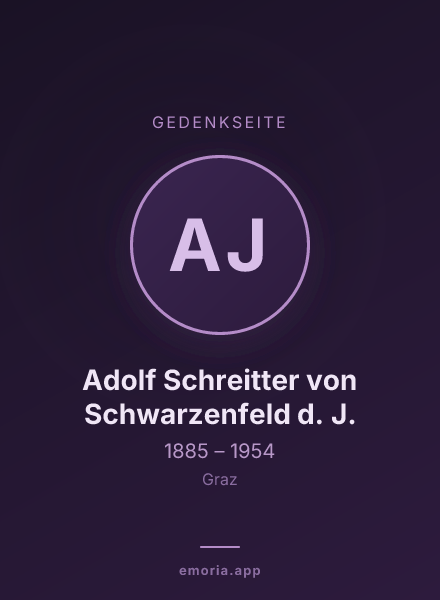 Gedenkportrait von Adolf Schreitter von Schwarzenfeld d. J.