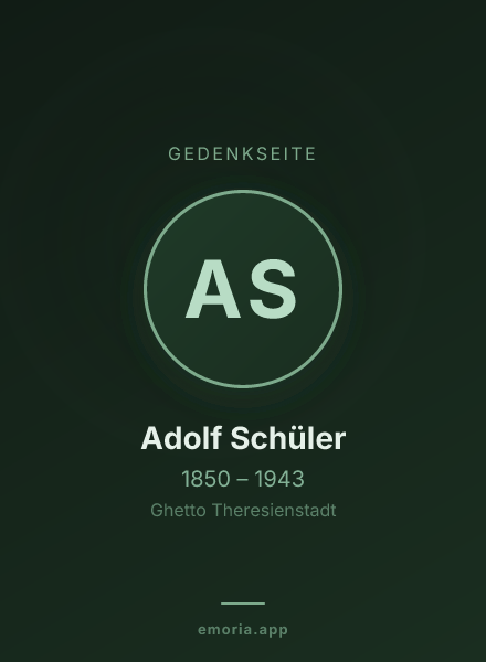 Gedenkportrait von Adolf Schüler