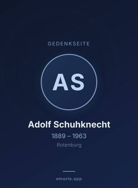 Gedenkportrait von Adolf Schuhknecht