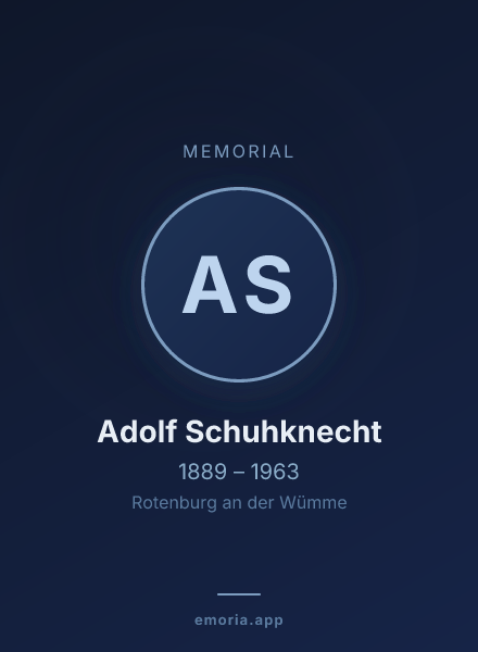 Memorial portrait of Adolf Schuhknecht