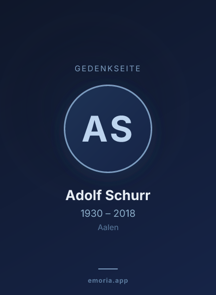 Gedenkportrait von Adolf Schurr