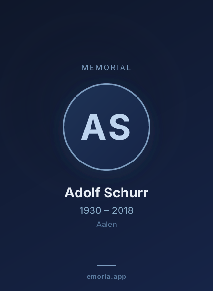 Memorial portrait of Adolf Schurr