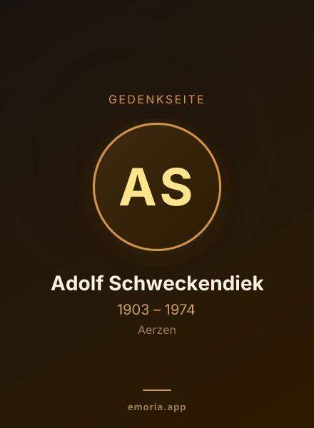 Gedenkportrait von Adolf Schweckendiek