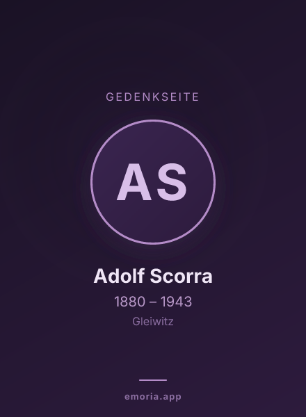 Gedenkportrait von Adolf Scorra