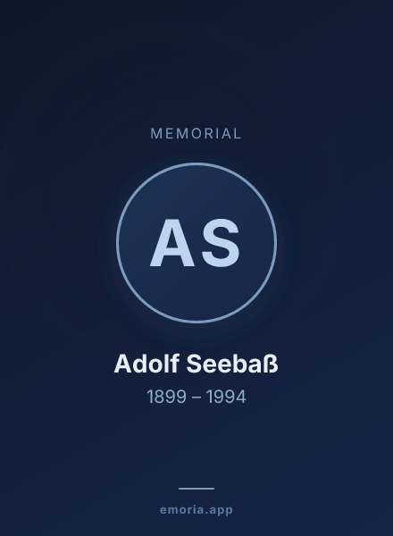 Memorial portrait of Adolf Seebaß