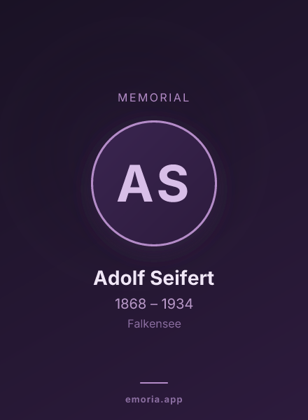 Memorial portrait of Adolf Seifert