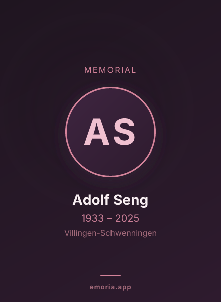 Memorial portrait of Adolf Seng