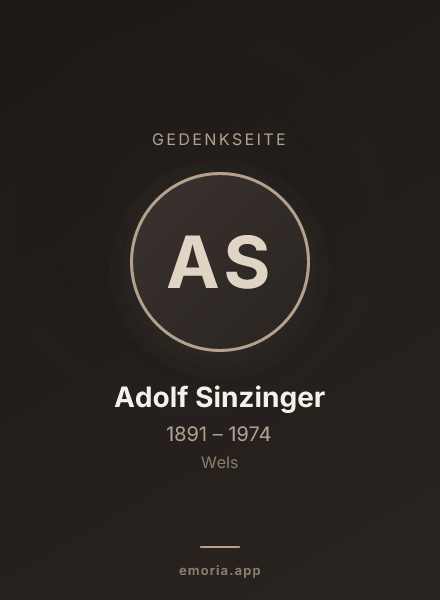 Gedenkportrait von Adolf Sinzinger