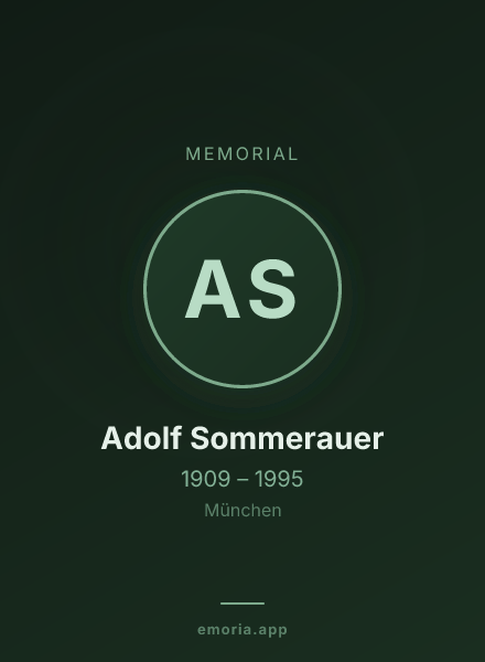 Memorial portrait of Adolf Sommerauer