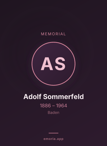 Memorial portrait of Adolf Sommerfeld