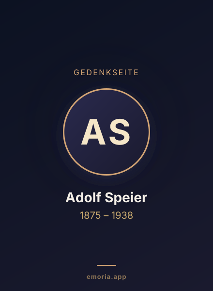 Gedenkportrait von Adolf Speier