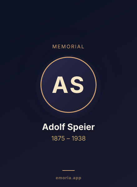 Memorial portrait of Adolf Speier