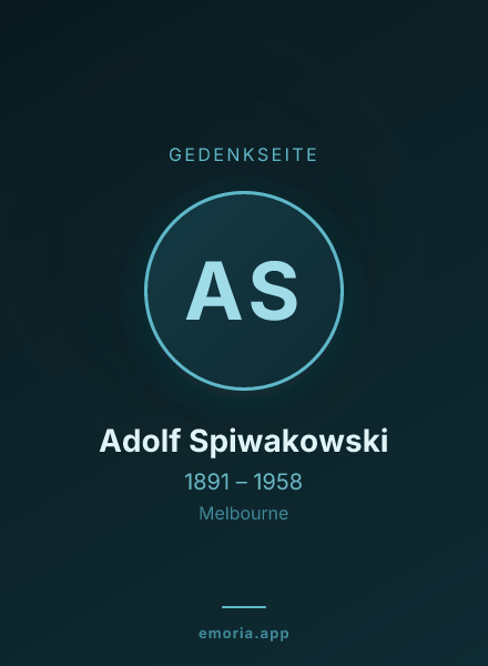 Gedenkportrait von Adolf Spiwakowski