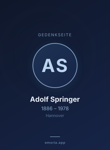 Gedenkportrait von Adolf Springer