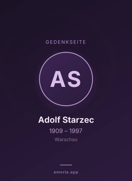 Gedenkportrait von Adolf Starzec