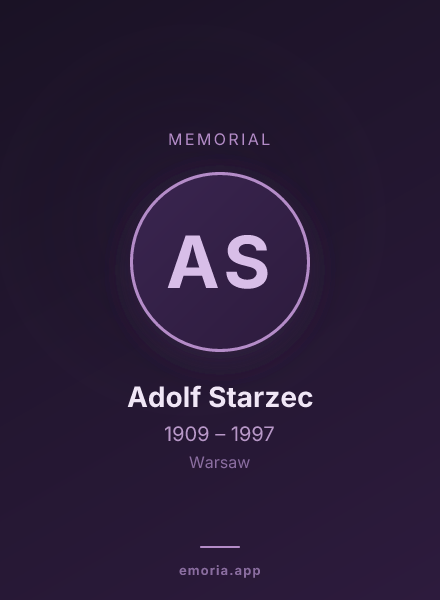 Memorial portrait of Adolf Starzec
