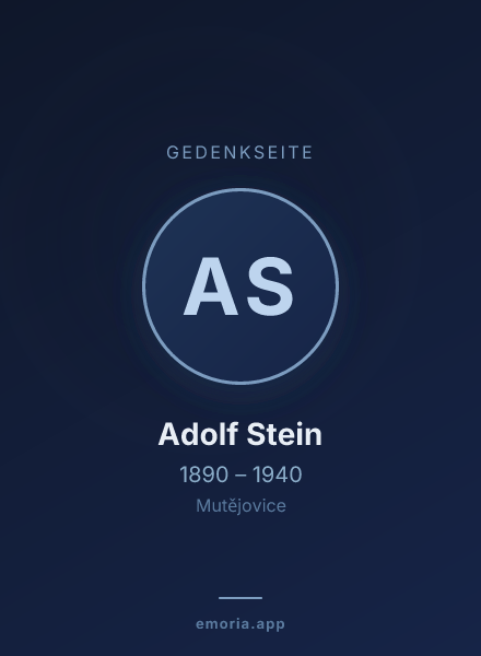 Gedenkportrait von Adolf Stein