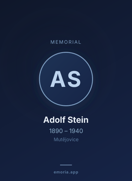 Memorial portrait of Adolf Stein
