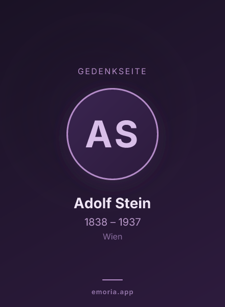 Gedenkportrait von Adolf Stein
