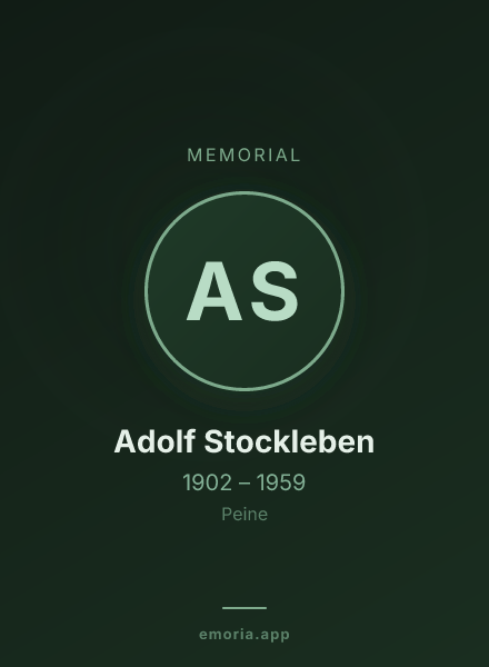 Memorial portrait of Adolf Stockleben