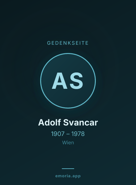 Gedenkportrait von Adolf Svancar