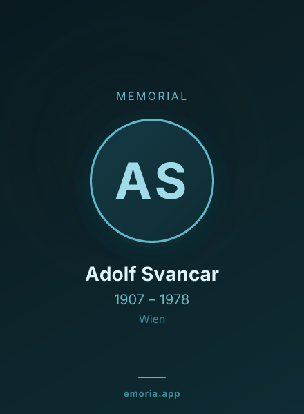 Memorial portrait of Adolf Svancar