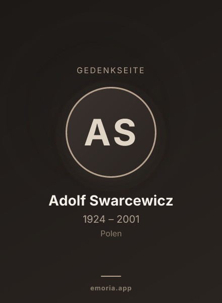 Gedenkportrait von Adolf Swarcewicz