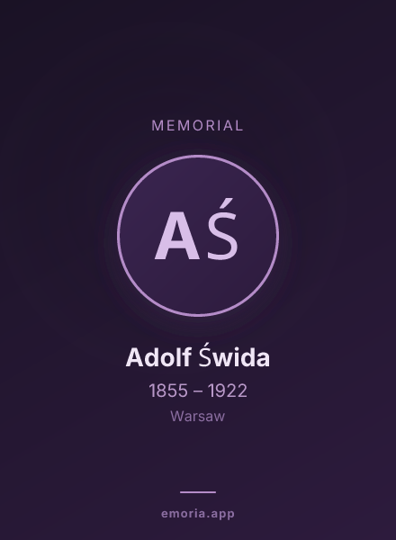 Memorial portrait of Adolf Świda