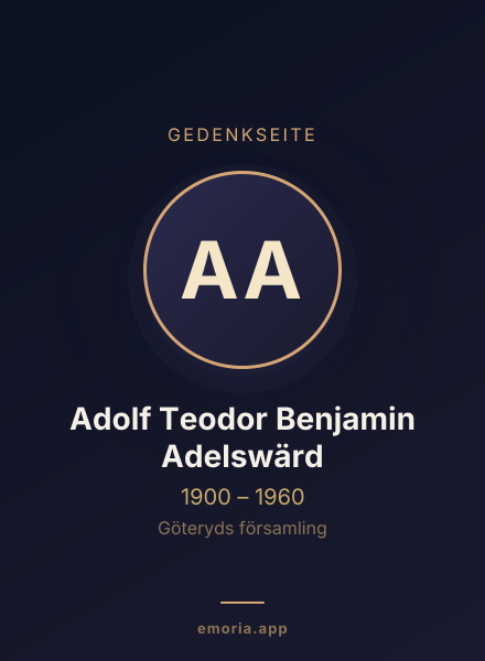 Gedenkportrait von Adolf Teodor Benjamin Adelswärd