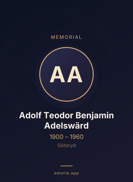 Memorial portrait of Adolf Teodor Benjamin Adelswärd
