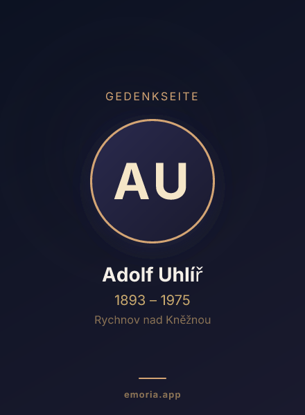 Gedenkportrait von Adolf Uhlíř