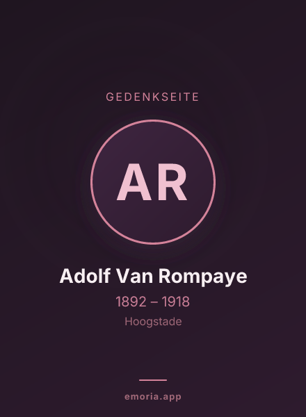 Gedenkportrait von Adolf Van Rompaye