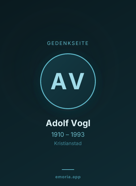 Gedenkportrait von Adolf Vogl
