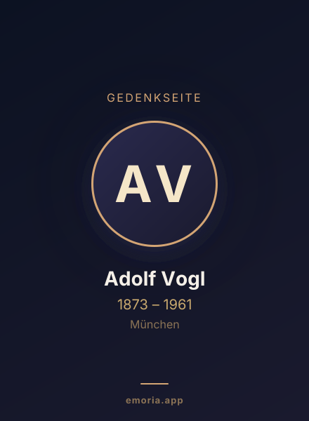 Gedenkportrait von Adolf Vogl