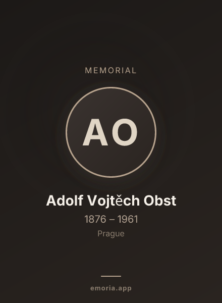 Memorial portrait of Adolf Vojtěch Obst