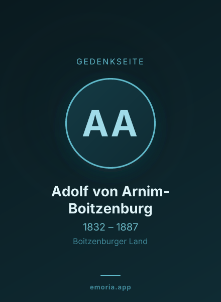 Gedenkportrait von Adolf von Arnim-Boitzenburg