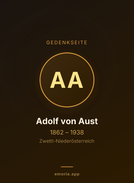 Gedenkportrait von Adolf von Aust