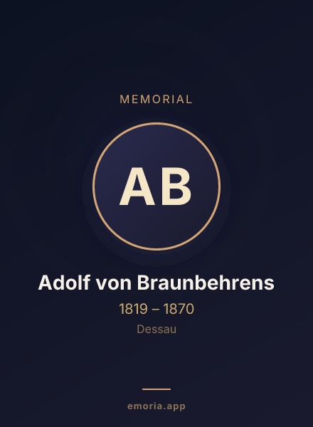 Memorial portrait of Adolf von Braunbehrens