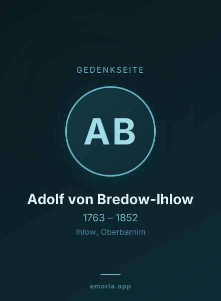 Gedenkportrait von Adolf von Bredow-Ihlow