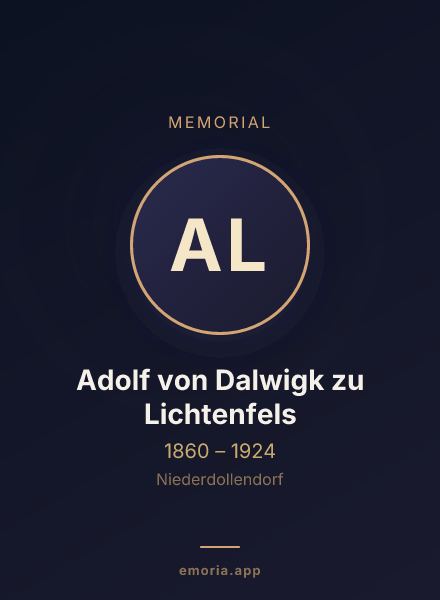 Memorial portrait of Adolf von Dalwigk zu Lichtenfels