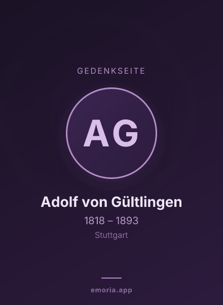 Gedenkportrait von Adolf von Gültlingen