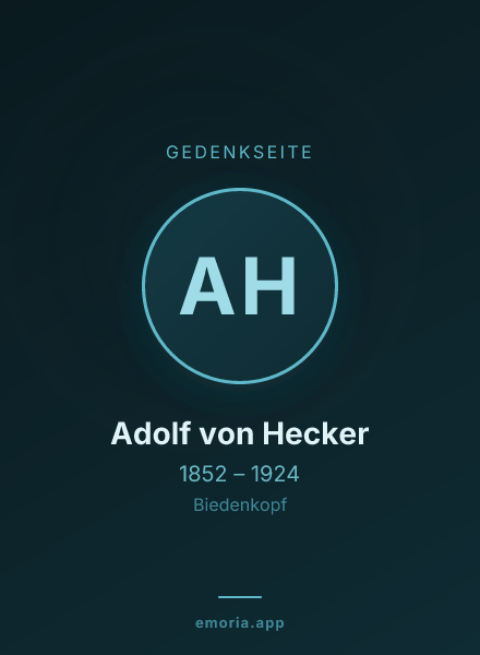 Gedenkportrait von Adolf von Hecker