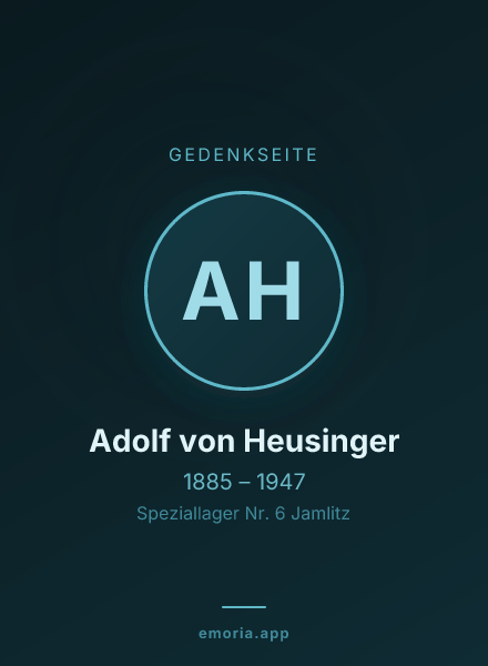 Gedenkportrait von Adolf von Heusinger