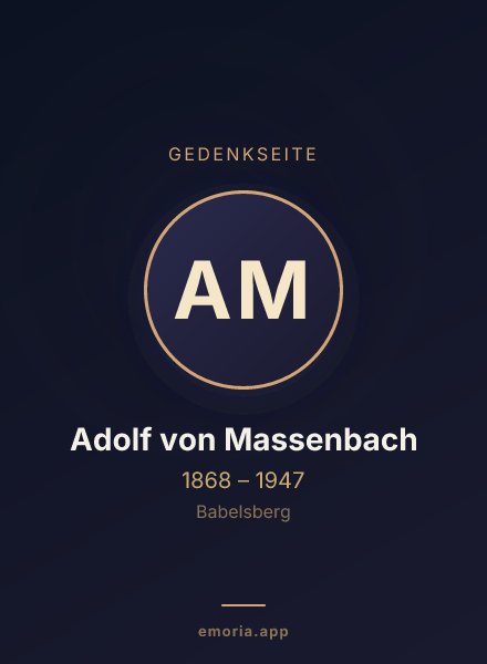 Gedenkportrait von Adolf von Massenbach