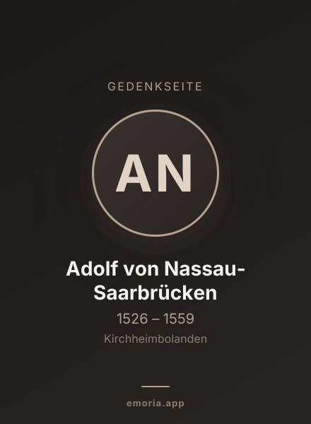 Gedenkportrait von Adolf von Nassau-Saarbrücken