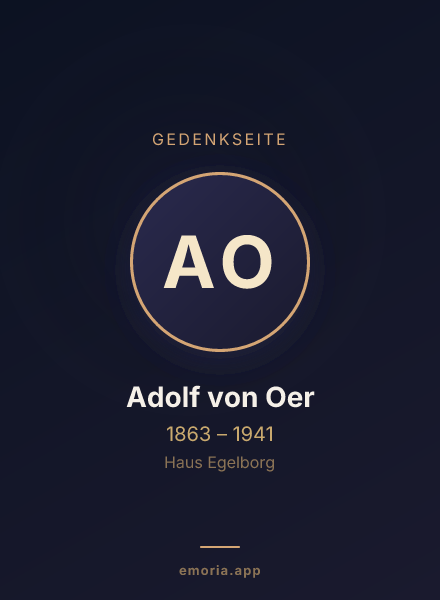 Gedenkportrait von Adolf von Oer