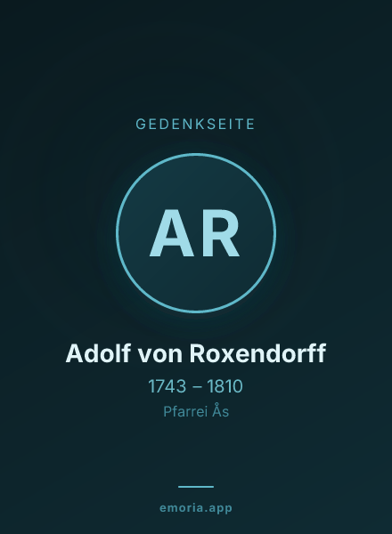 Gedenkportrait von Adolf von Roxendorff
