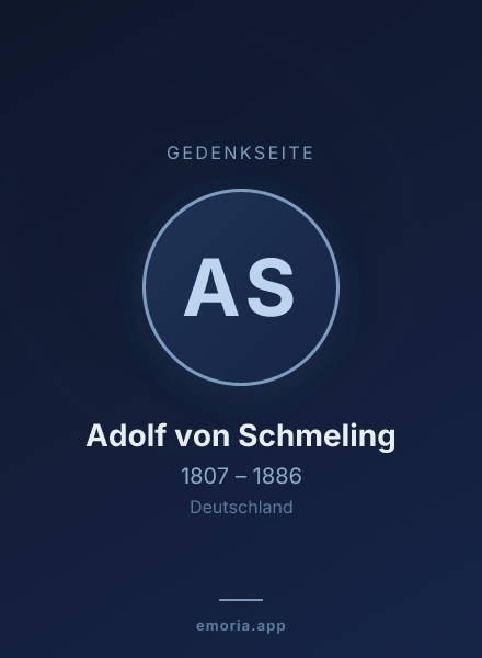 Gedenkportrait von Adolf von Schmeling